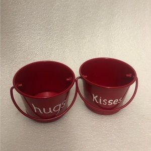 Mini Red hugs & kisses buckets - sets of 2
